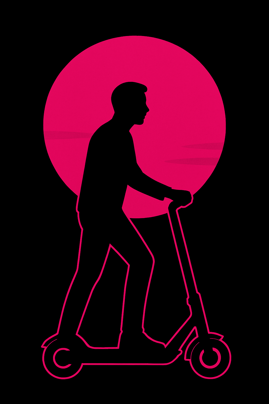 Austin Sunset Scooter Matty Stu W 6th Ave Inspired T-Shirt