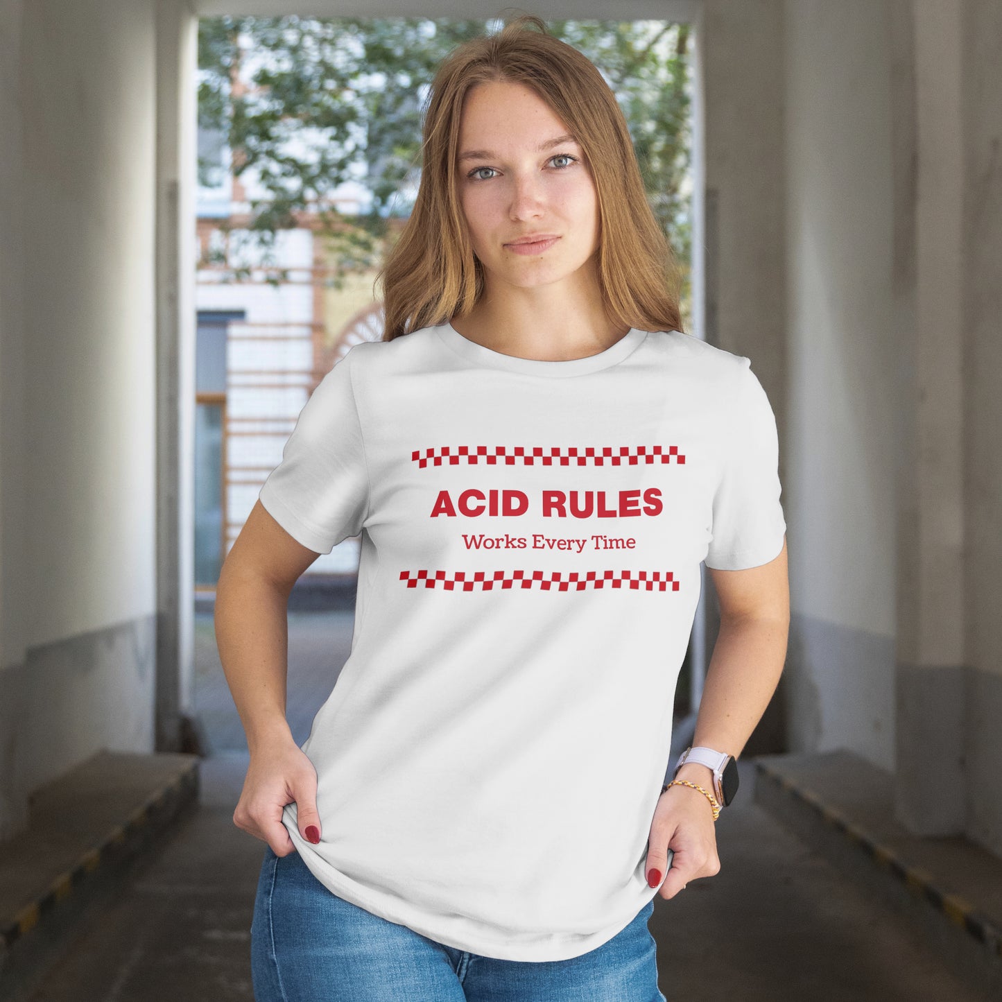 Acid Rules W.E.T. Works Every Time Podcast Restaurant Parody T-Shirt