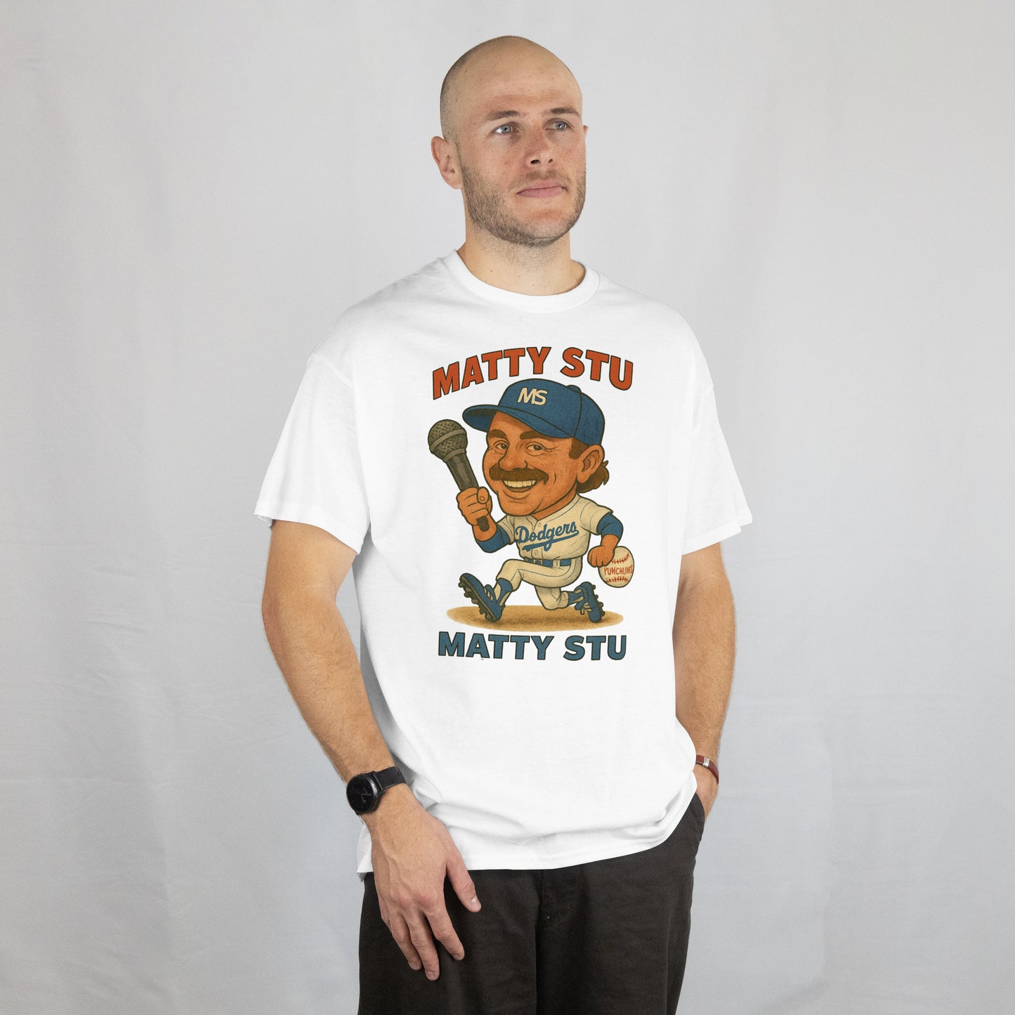 Matty Stu Dodgers Baseball Comic Inspired T-Shirt