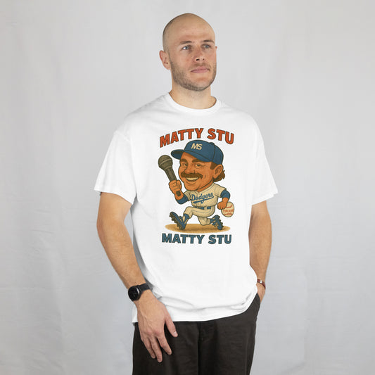 Matty Stu Dodgers Baseball Comic Inspired T-Shirt