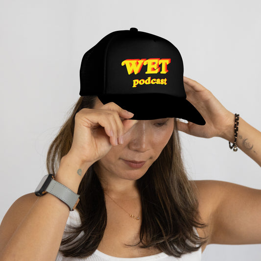 W.E.T. Podcast Mesh Back Structured Trucker Baseball Cap Hat