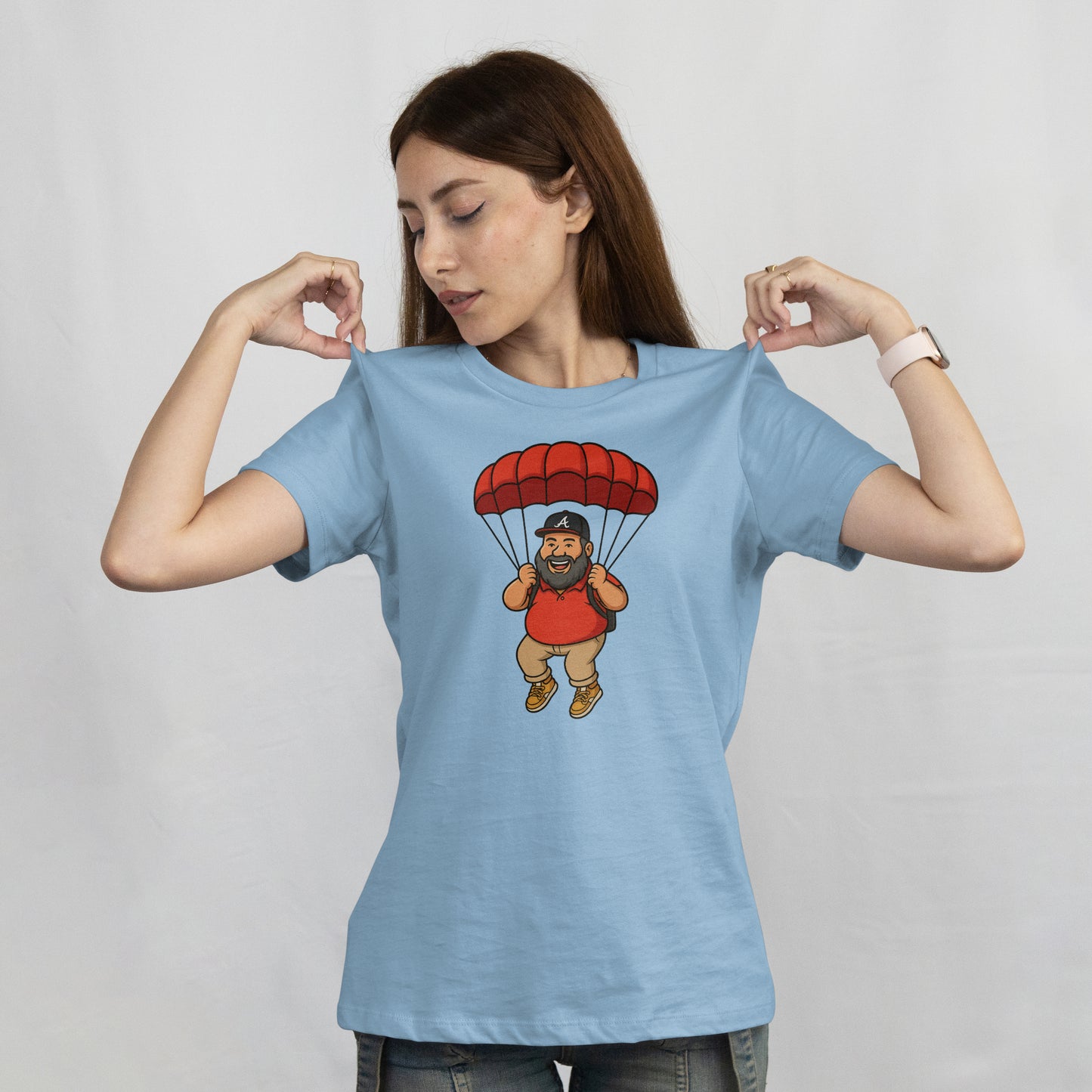 "Too Fat For Gravity" Gus Horn Parachuting Logo T-Shirt