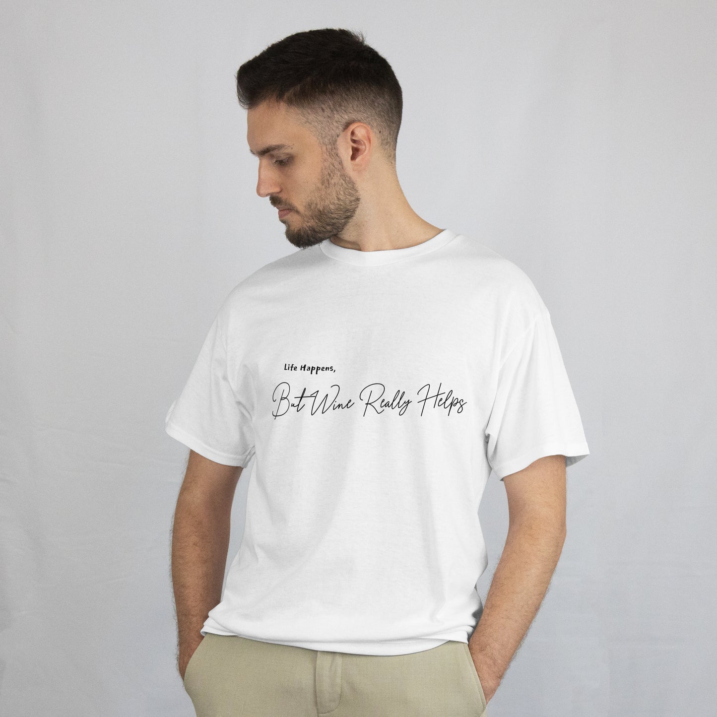 "Life Happens, But WINE Really Helps" T-Shirts