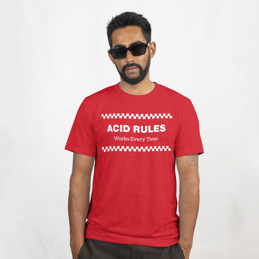 Acid Rules W.E.T. Works Every Time Podcast Restaurant Parody T-Shirt