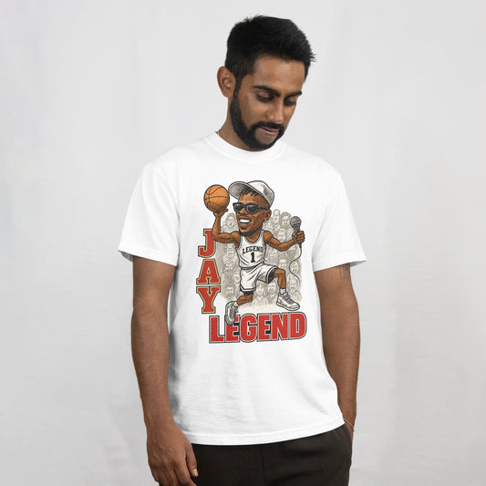 Jay Legend 90's Basketball Caricature Comedian T-shirt