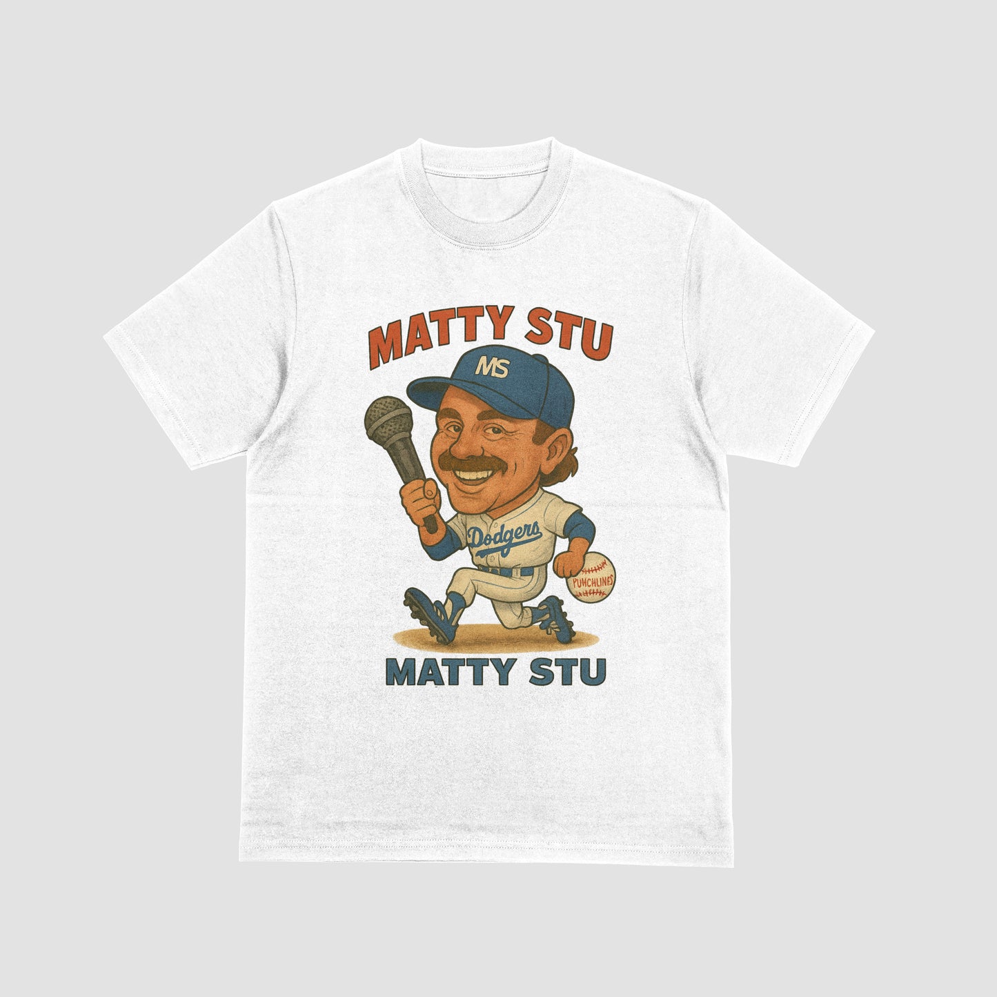 Matty Stu Dodgers Baseball Comic Inspired T-Shirt