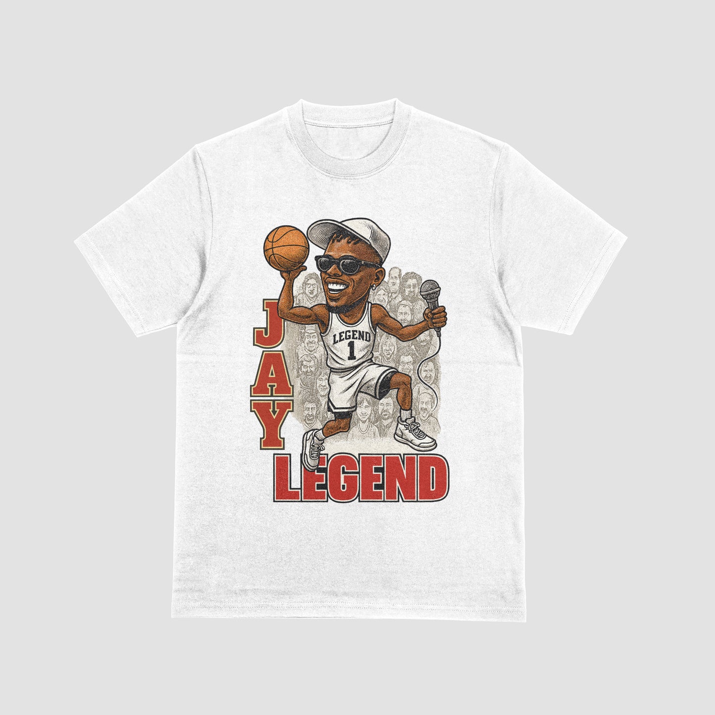 Jay Legend 90's Basketball Caricature Comedian T-shirt