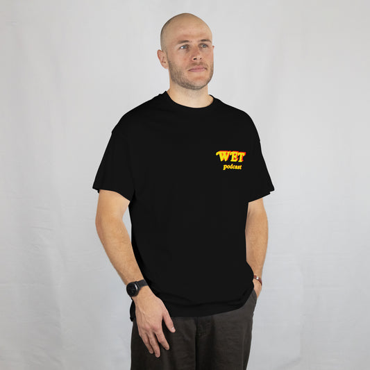W.E.T. Podcast Works Every Time Left Chest & Back Official T-Shirt