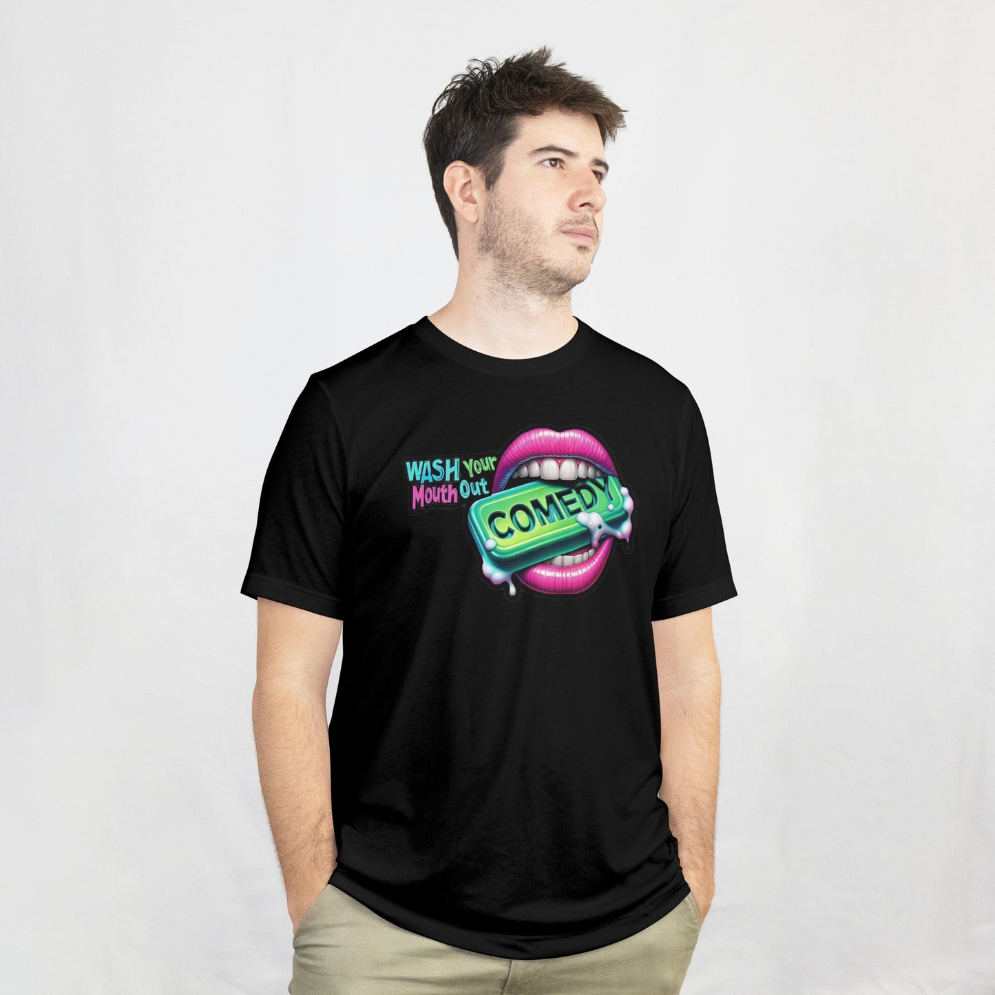 Wash Your Mouth Out Comedy Front Logo T-Shirt