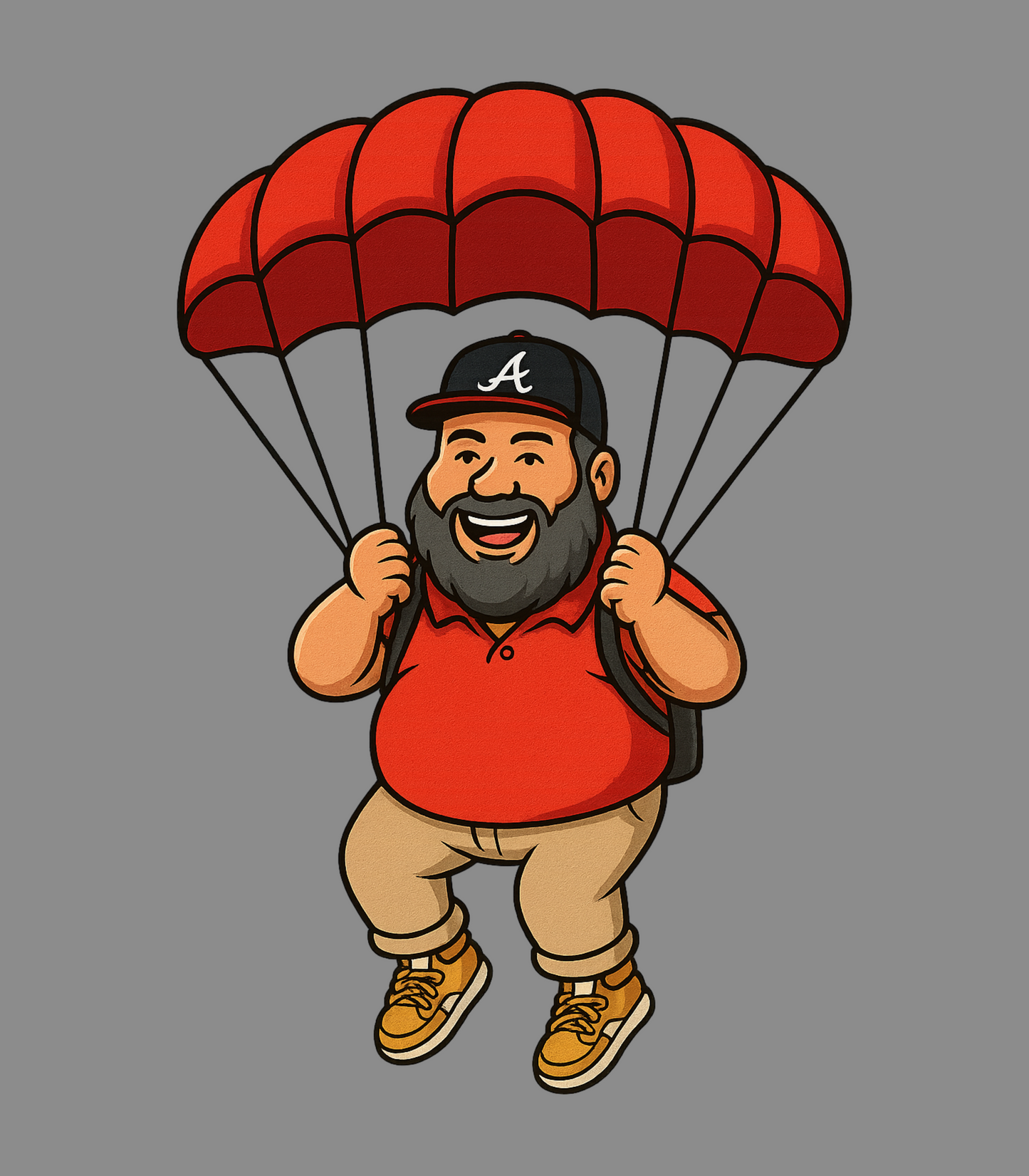 "Too Fat For Gravity" Gus Horn Parachuting Logo T-Shirt