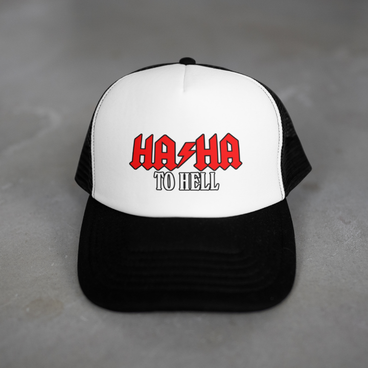 HA/HA To Hell Official Foam Front Mesh Back Trucker Cap