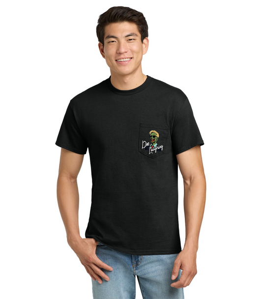 Die Laughing Comedy Official Left Pocket Full Back T-Shirt