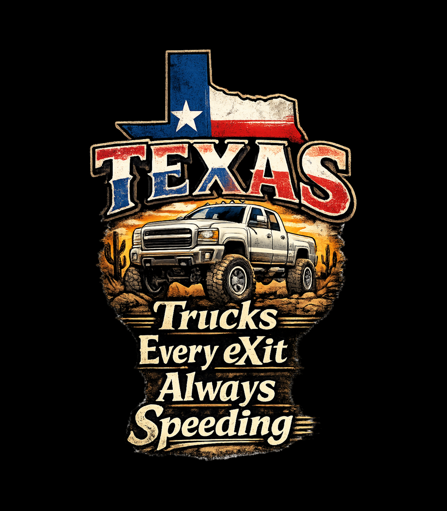 "Trucks Every eXit Always Speeding" WET Podcast T-Shirt