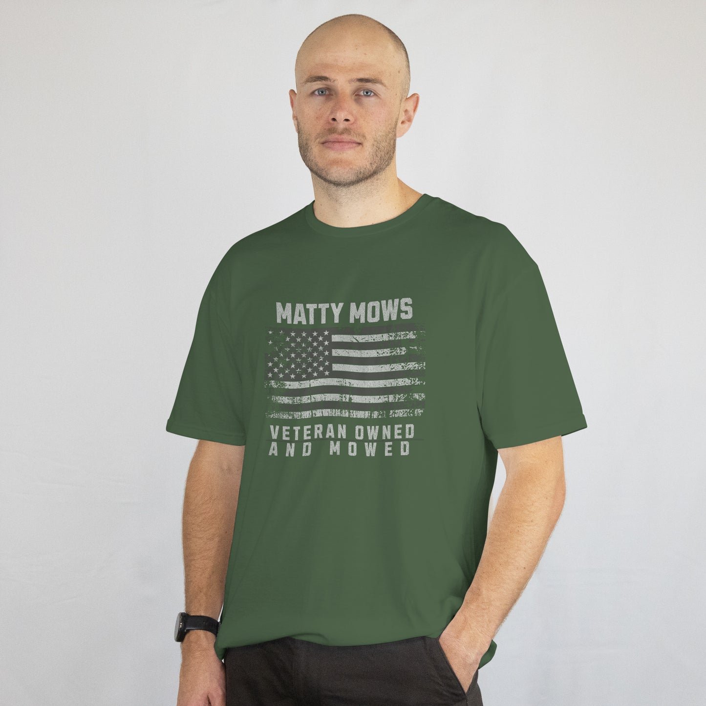 Matty Stu "VETERAN OWNED and MOWED" Matty Mows T-Shirt
