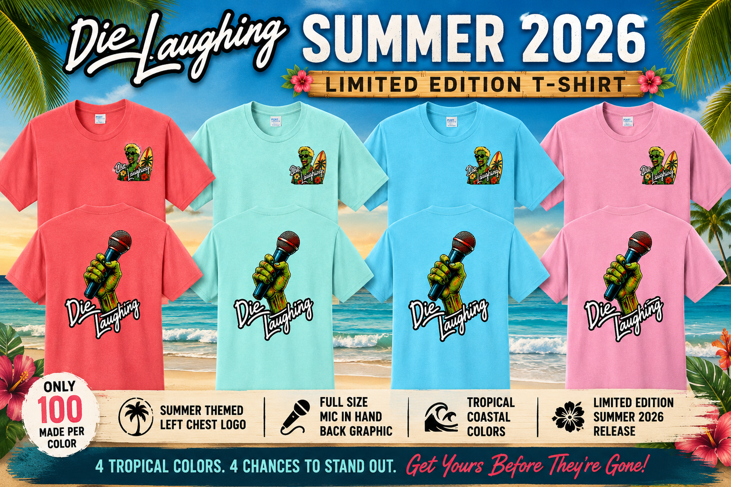 Die Laughing Comedy Official Summer 2026 Limited Edition T-Shirt
