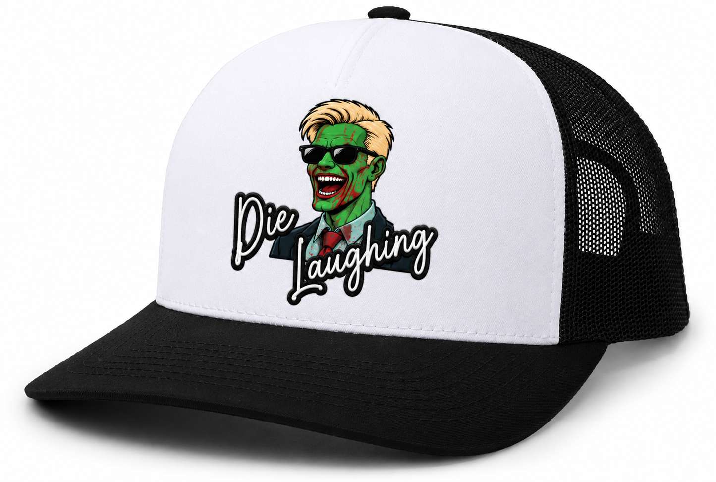 Die Laughing Comedy Mesh Back Trucker Hat – Pacific Headwear 105C