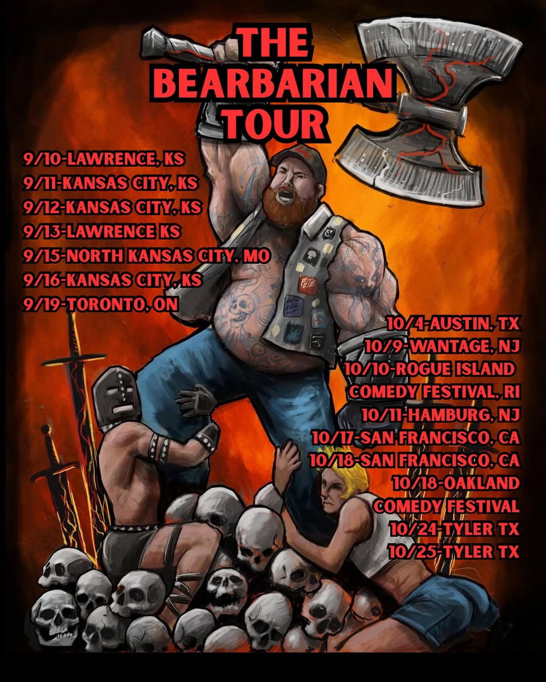 The Bearbarian Tour – Official Peter Angelo Fall North American Tour T-Shirt