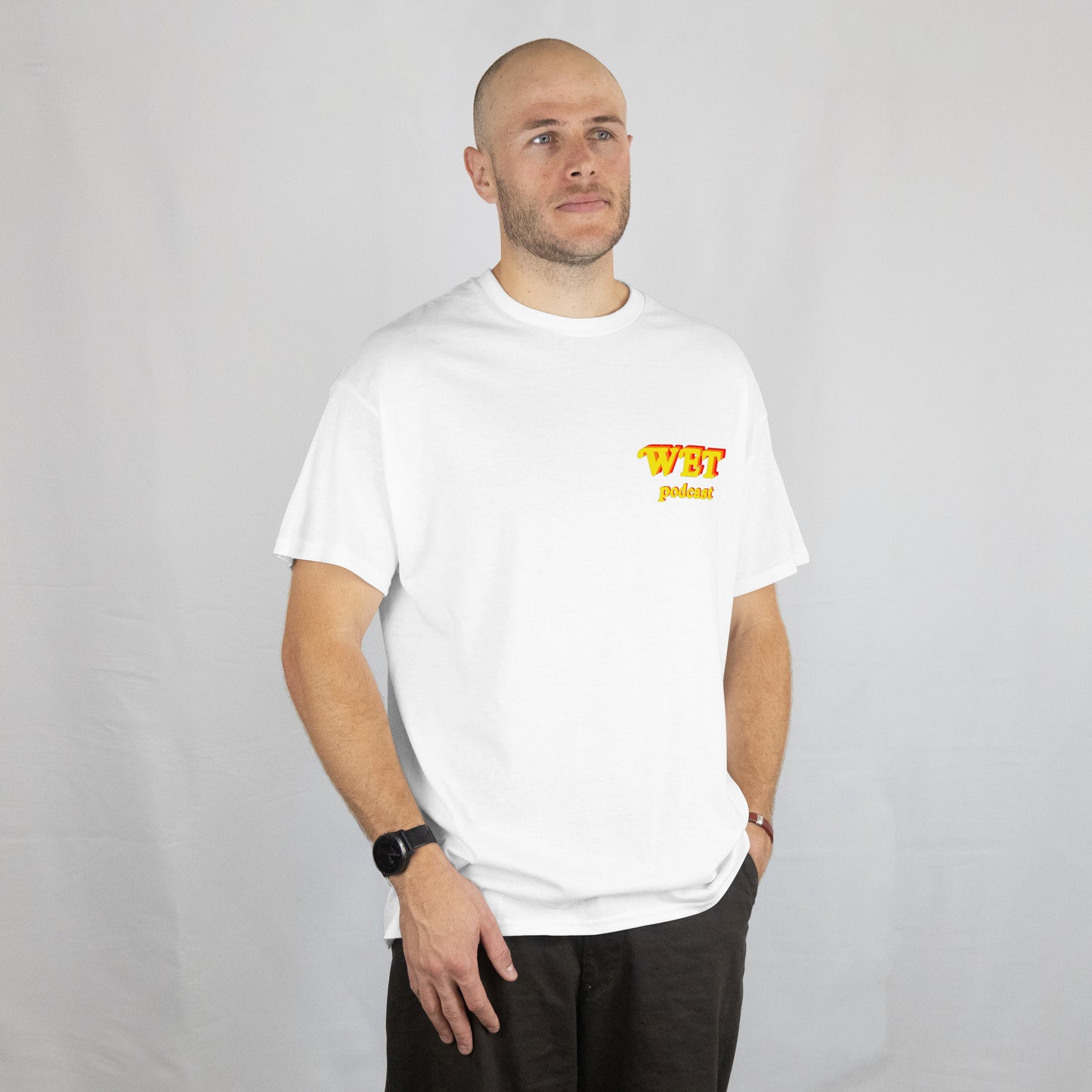 W.E.T. Podcast Works Every Time Left Chest & Back Official T-Shirt