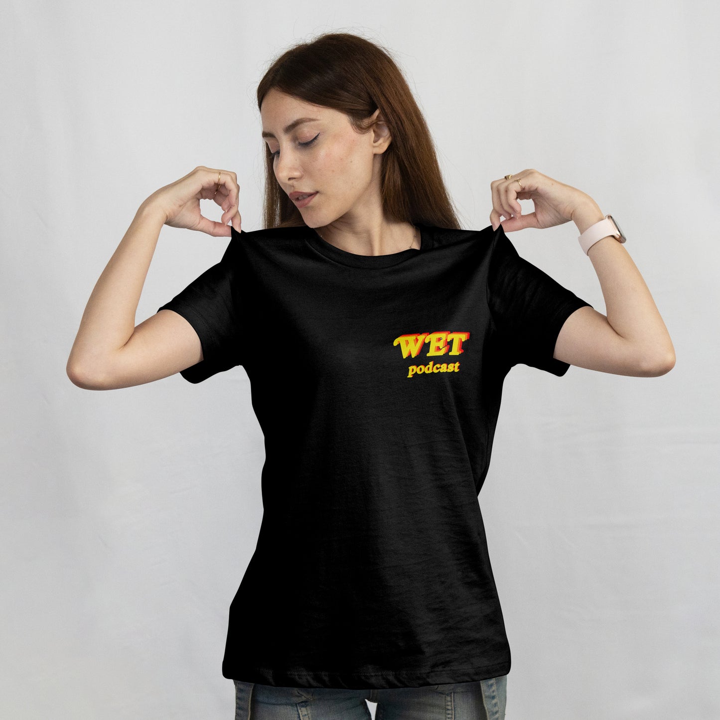 W.E.T. Podcast Works Every Time Left Chest & Back Official T-Shirt