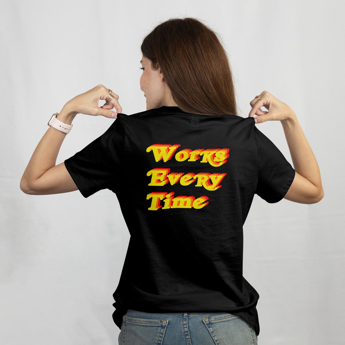 W.E.T. Podcast Works Every Time Left Chest & Back Official T-Shirt