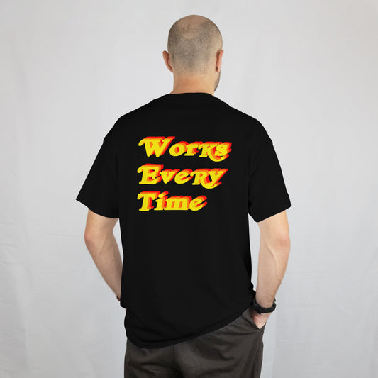 W.E.T. Podcast Works Every Time Left Chest & Back Official T-Shirt
