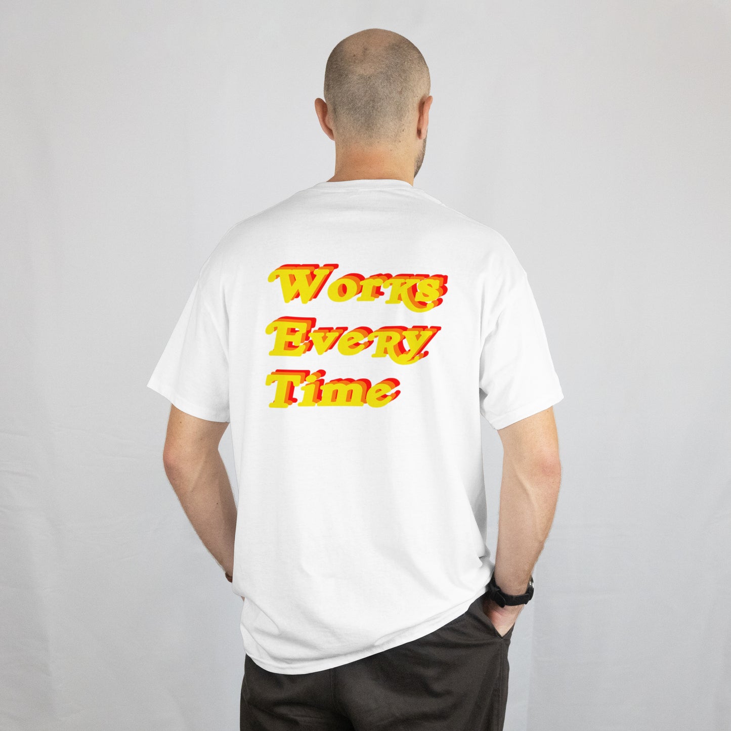 W.E.T. Podcast Works Every Time Left Chest & Back Official T-Shirt