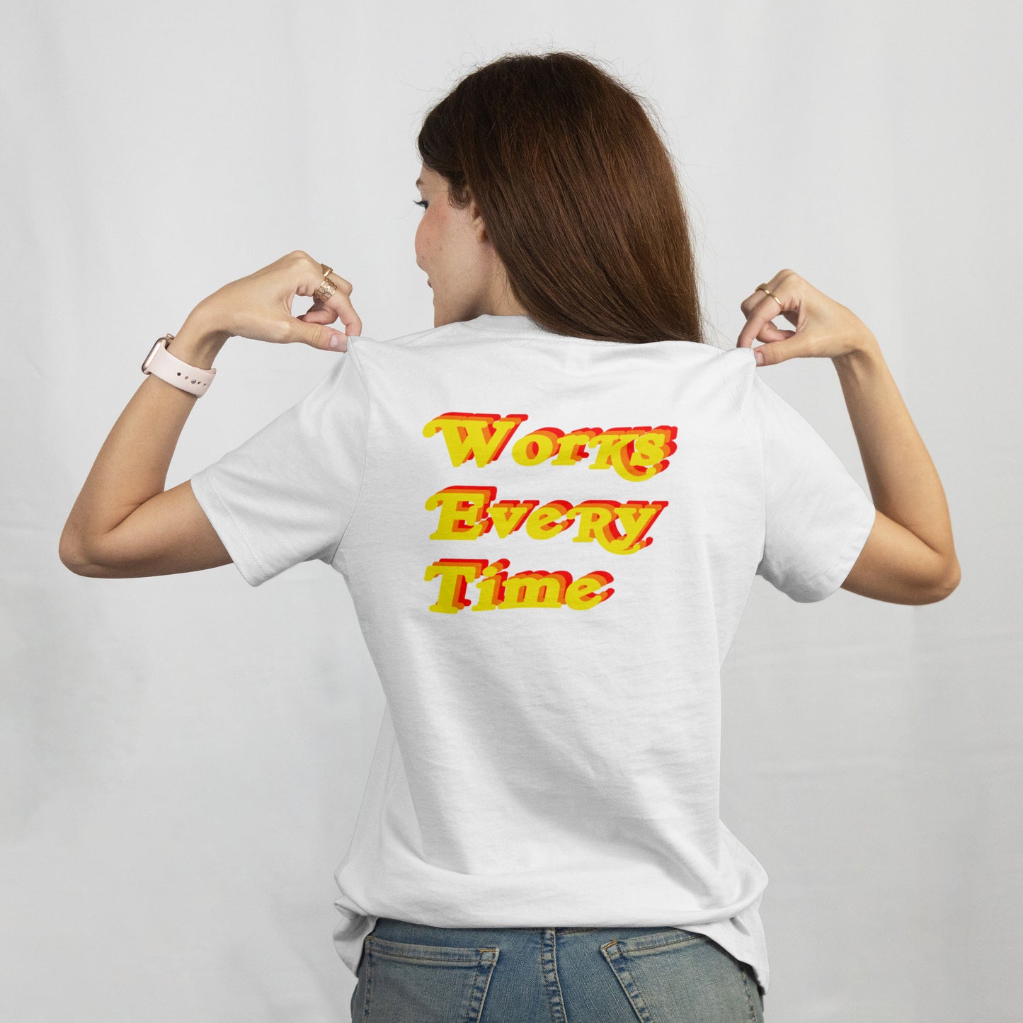 W.E.T. Podcast Works Every Time Left Chest & Back Official T-Shirt