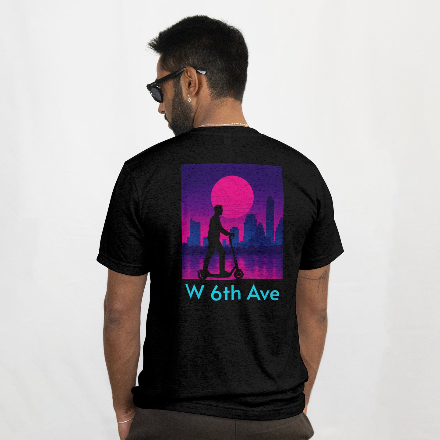 Austin Sunset Scooter Matty Stu W 6th Ave Inspired T-Shirt
