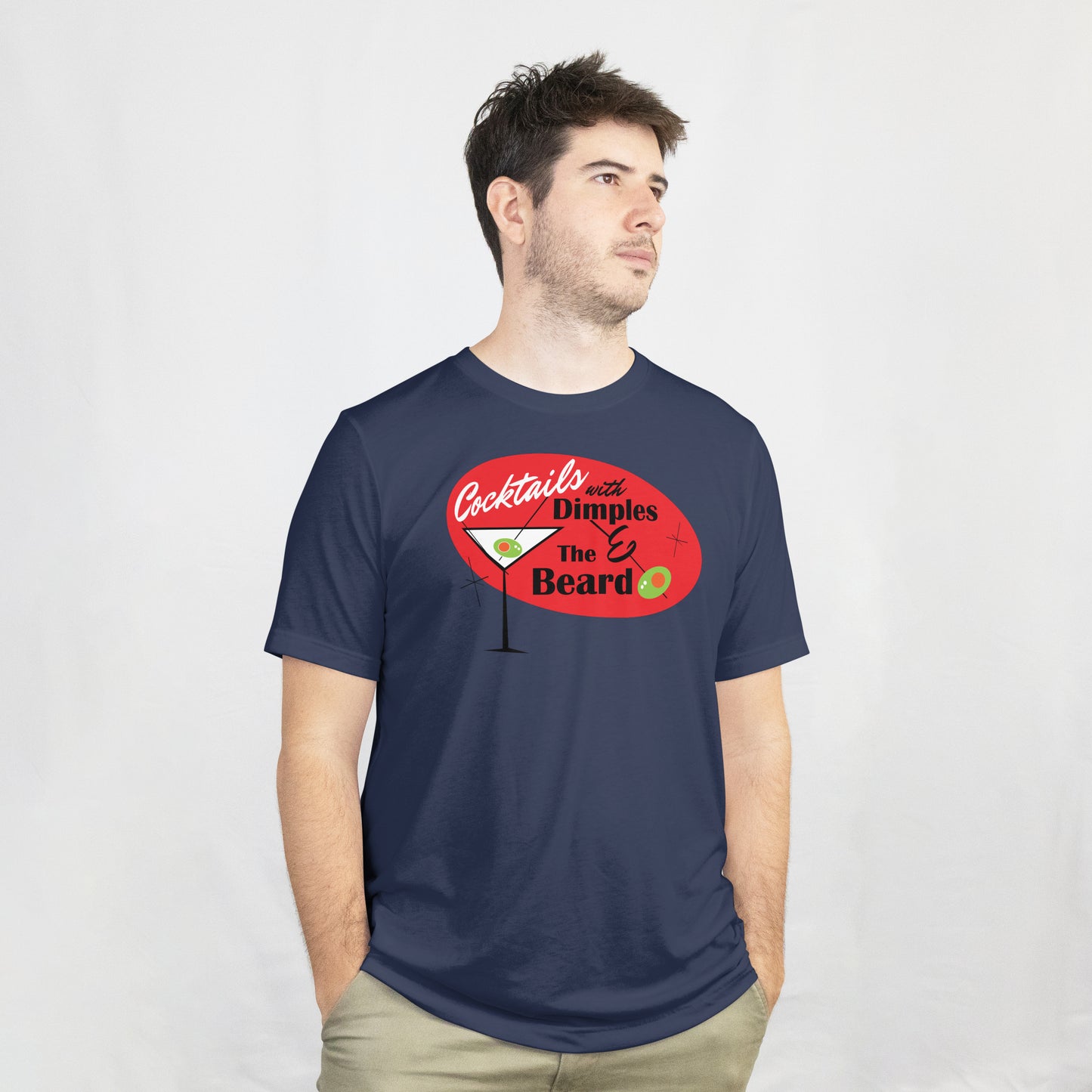 Cocktails with Dimples & the Beard – Front Logo Tee Short Sleeve T-Shirt
