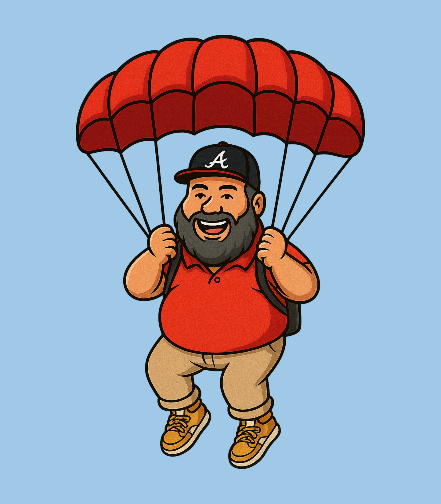 "Too Fat For Gravity" Gus Horn Parachuting Logo T-Shirt