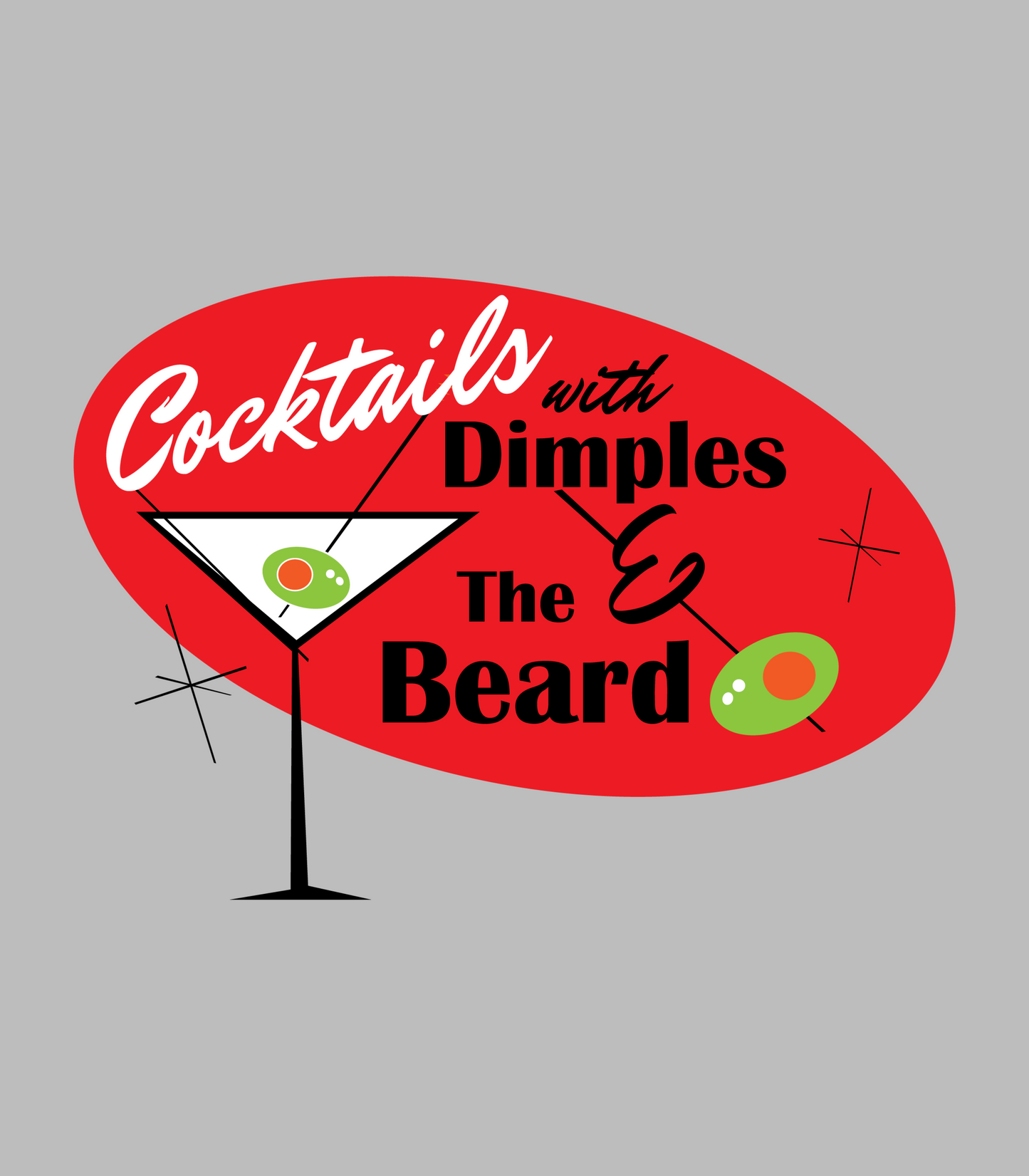 Cocktails with Dimples & the Beard – Front Logo Tee Short Sleeve T-Shirt