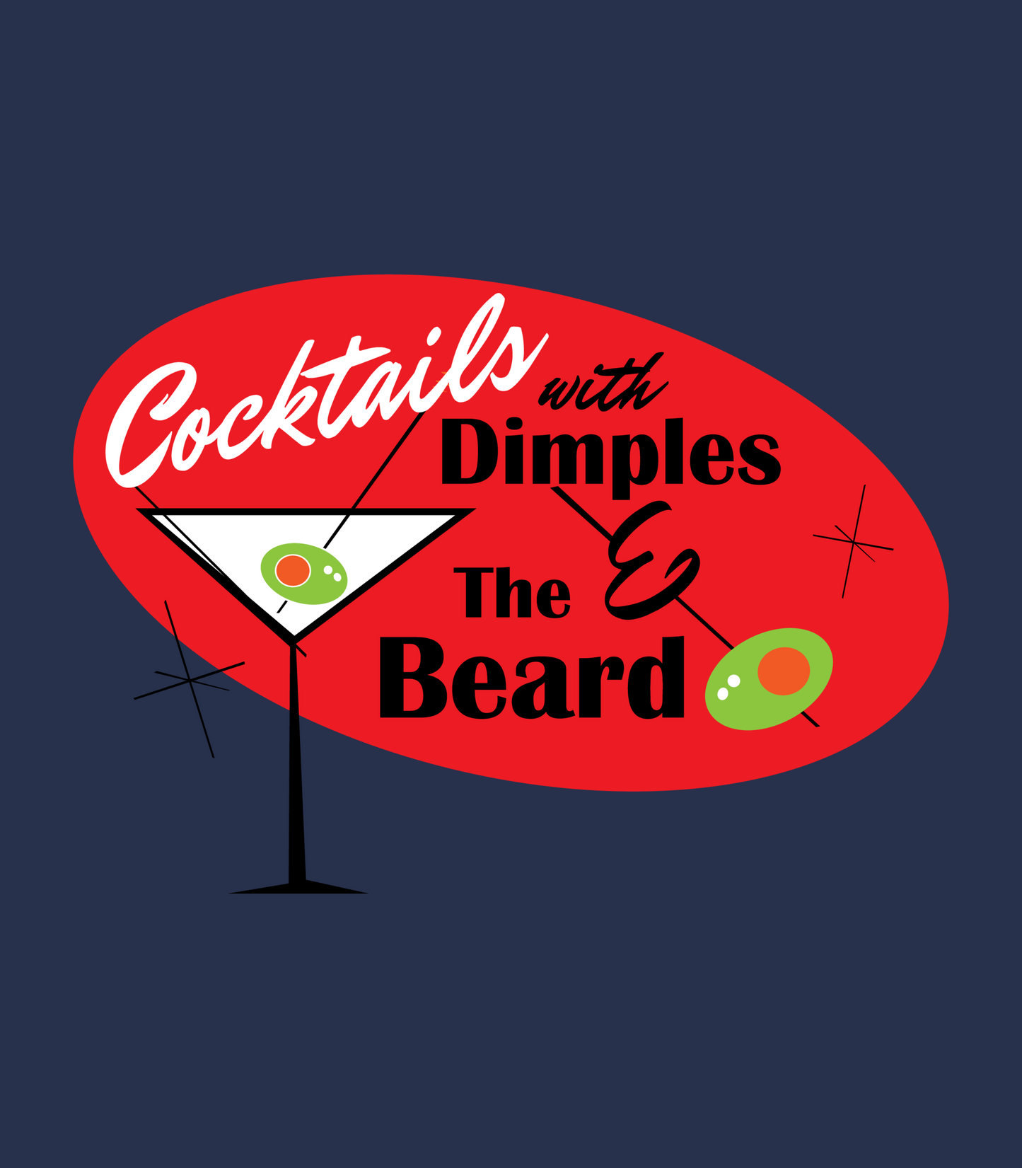 Cocktails with Dimples & the Beard – Front Logo Tee Short Sleeve T-Shirt