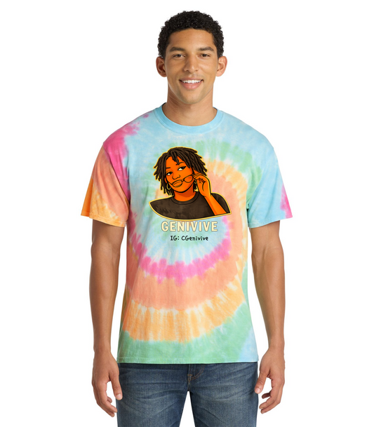 Genivive Clinton Illistration Tie-Dye T-Shirt