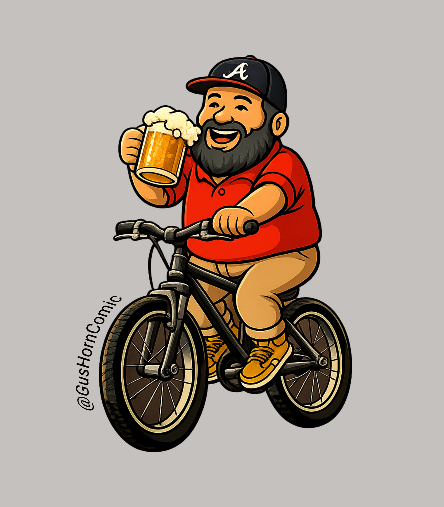 “Pedal & Pour.” Gus Horn Inspired T-Shirt