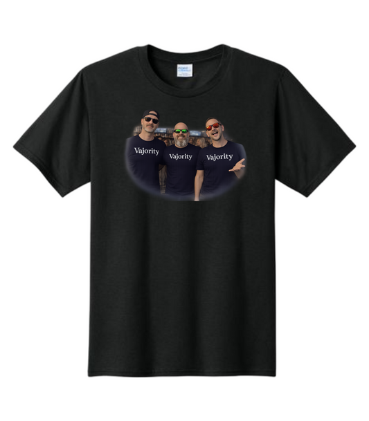 "Vajority" 3 Dude No Cup Podcast T-Shirt