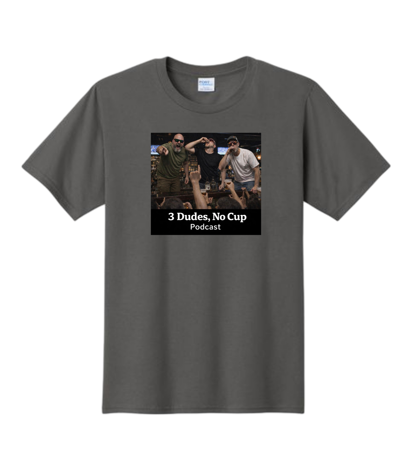“ 3 Shots Deep” 3 Dudes No Cup Podcast T-Shirt