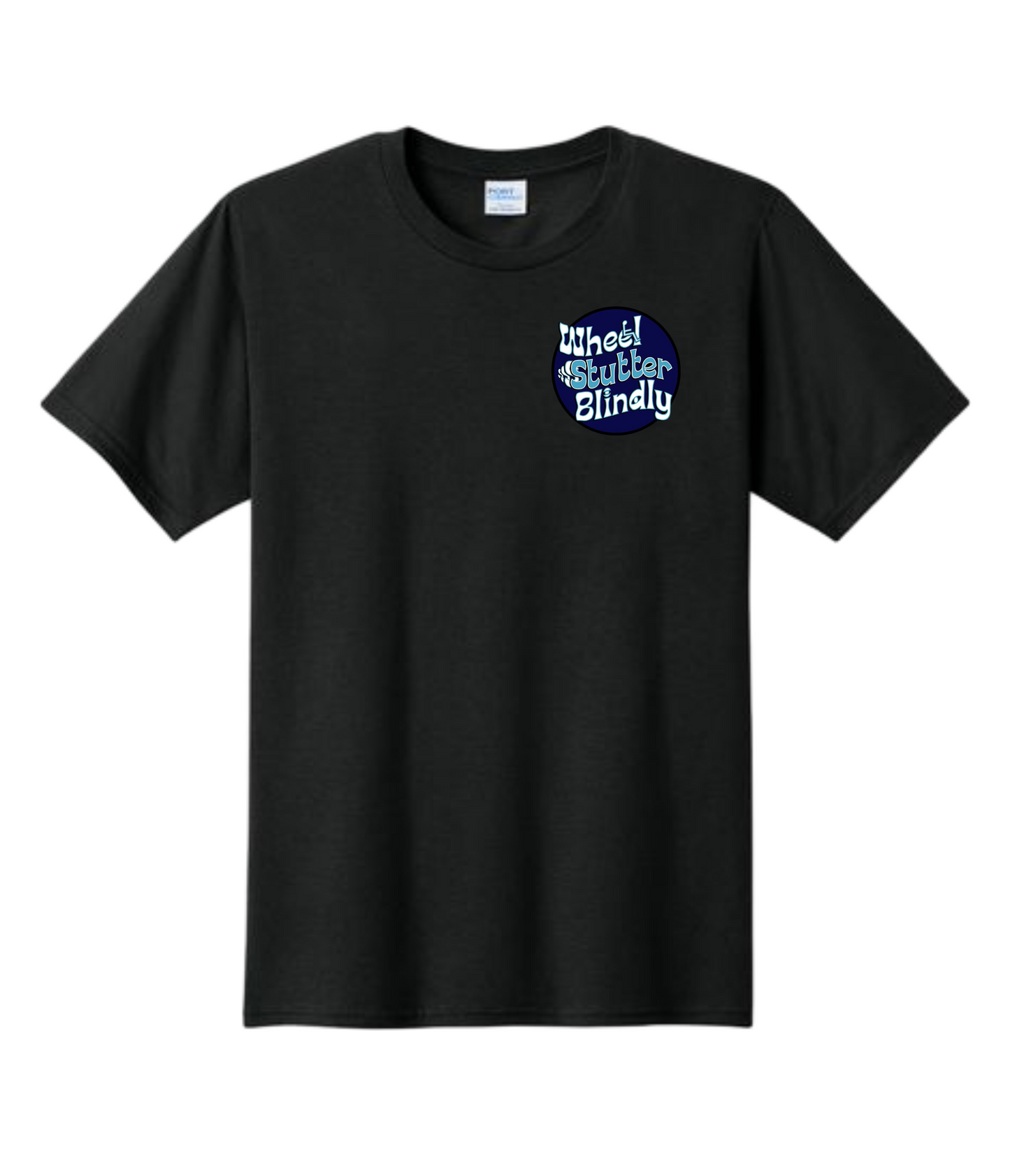Wheel Stutter Blindly Podcast Left Chest Logo T-Shirt
