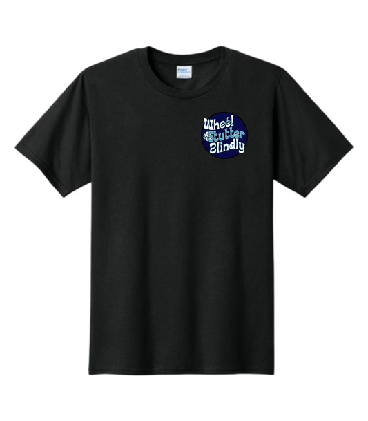 Wheel Stutter Blindly Podcast Left Chest Logo T-Shirt
