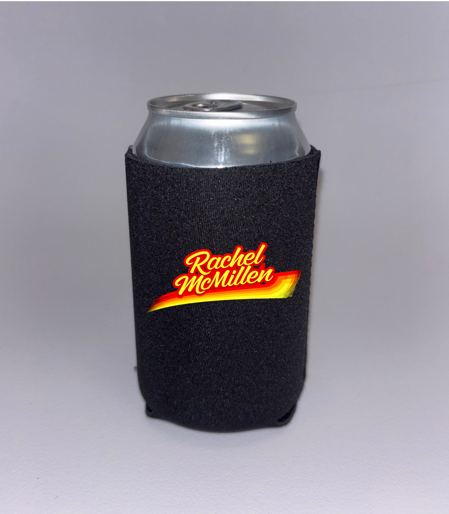 Rachel McMillen Comedy Official Logo Neoprene Beverage Can Hugger