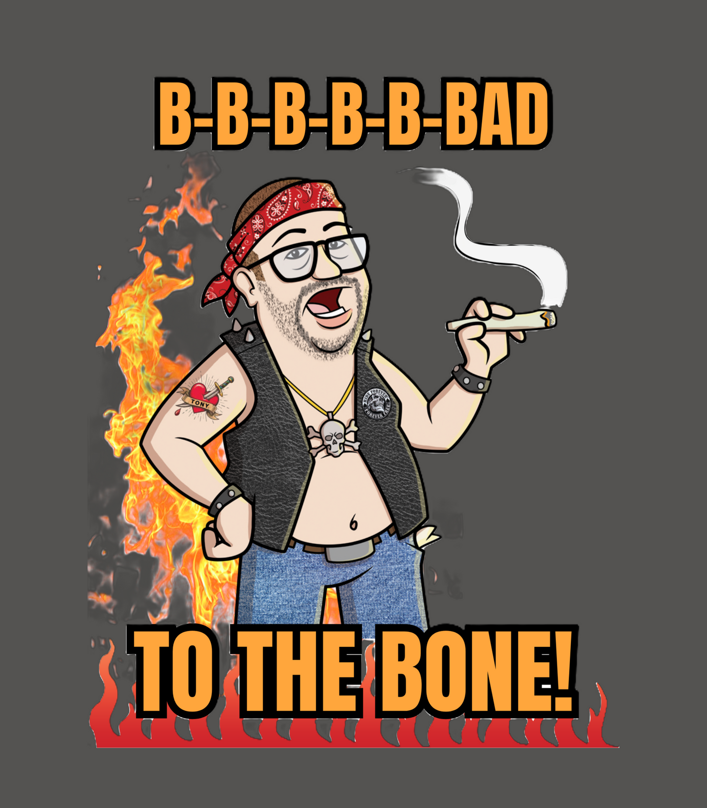 "B-B-B-B-B-Bad To The Bone" Jared Nathan T-Shirt