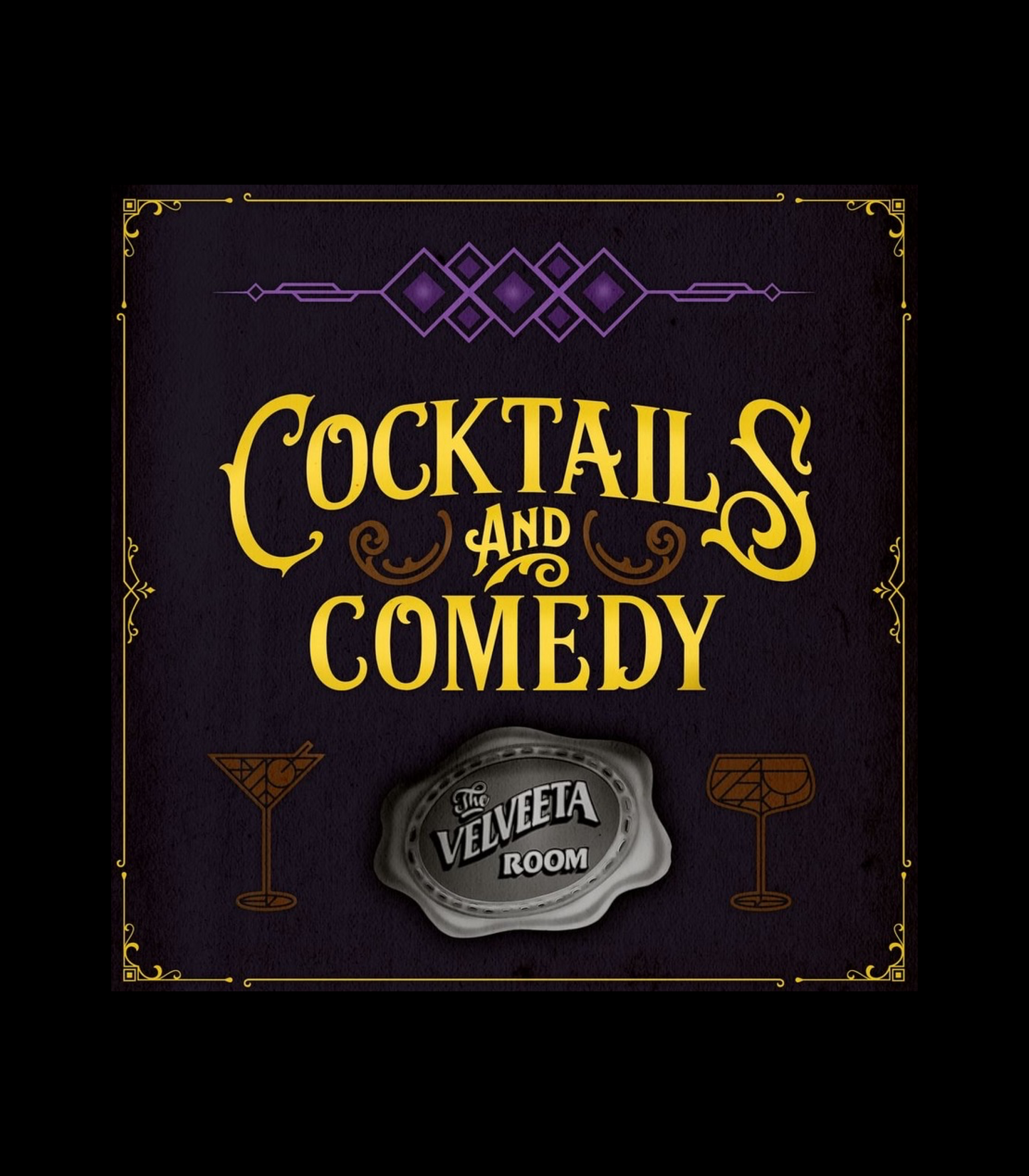 The Velveeta Room "Comedy and Cocktails" Logo T-Shirt