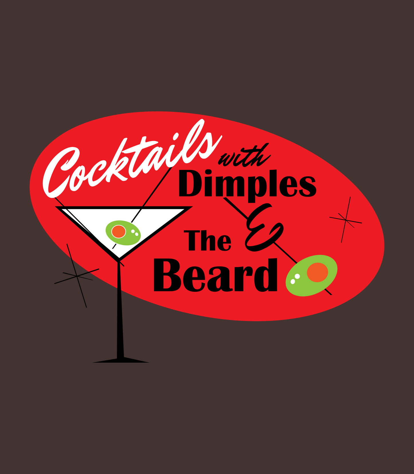 Cocktails with Dimples & the Beard – Hooded Sweatshirt Pullover Hoodie