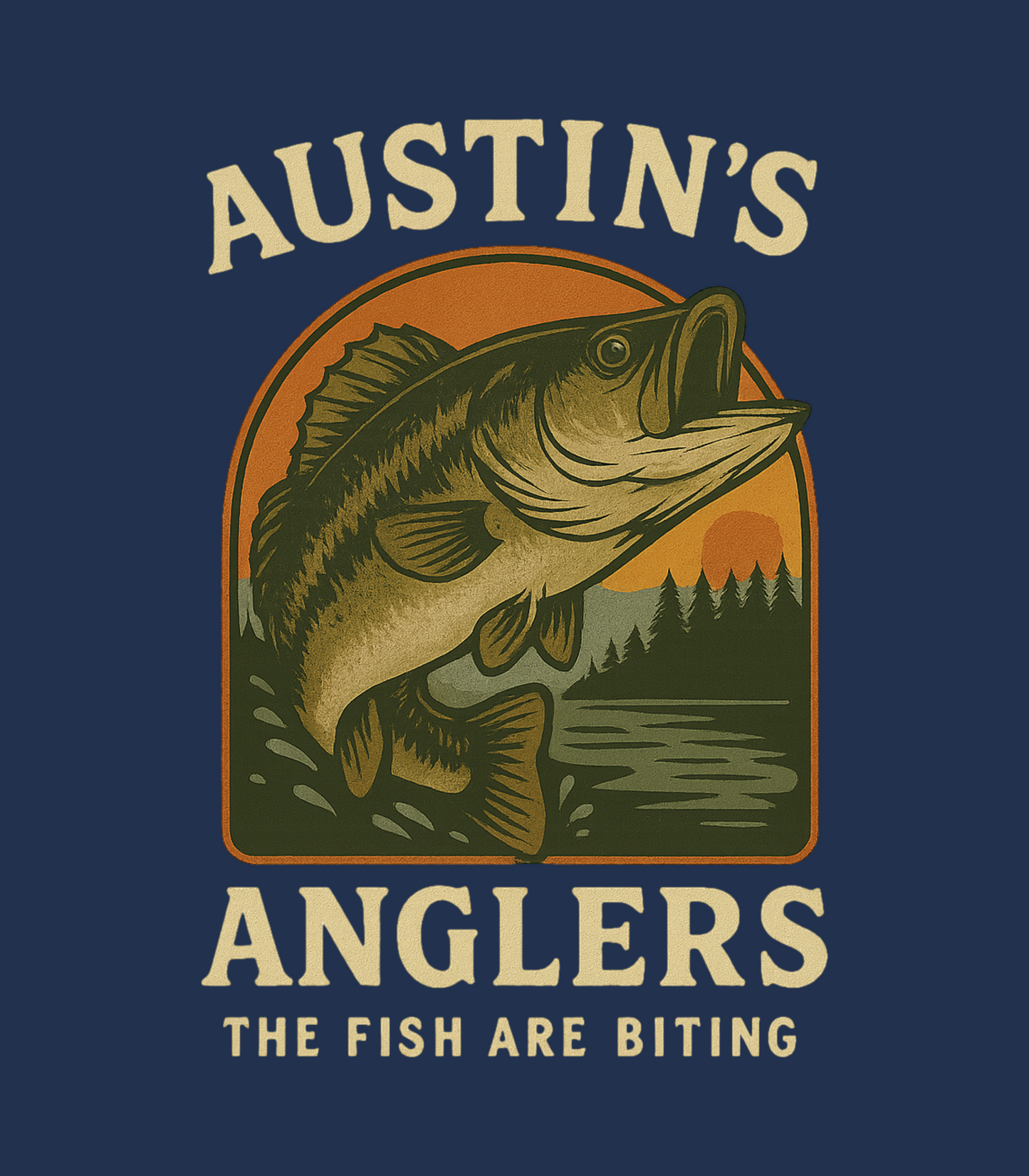 Austin's Anglers "The Fish Are Biting" Navy Can Hugger