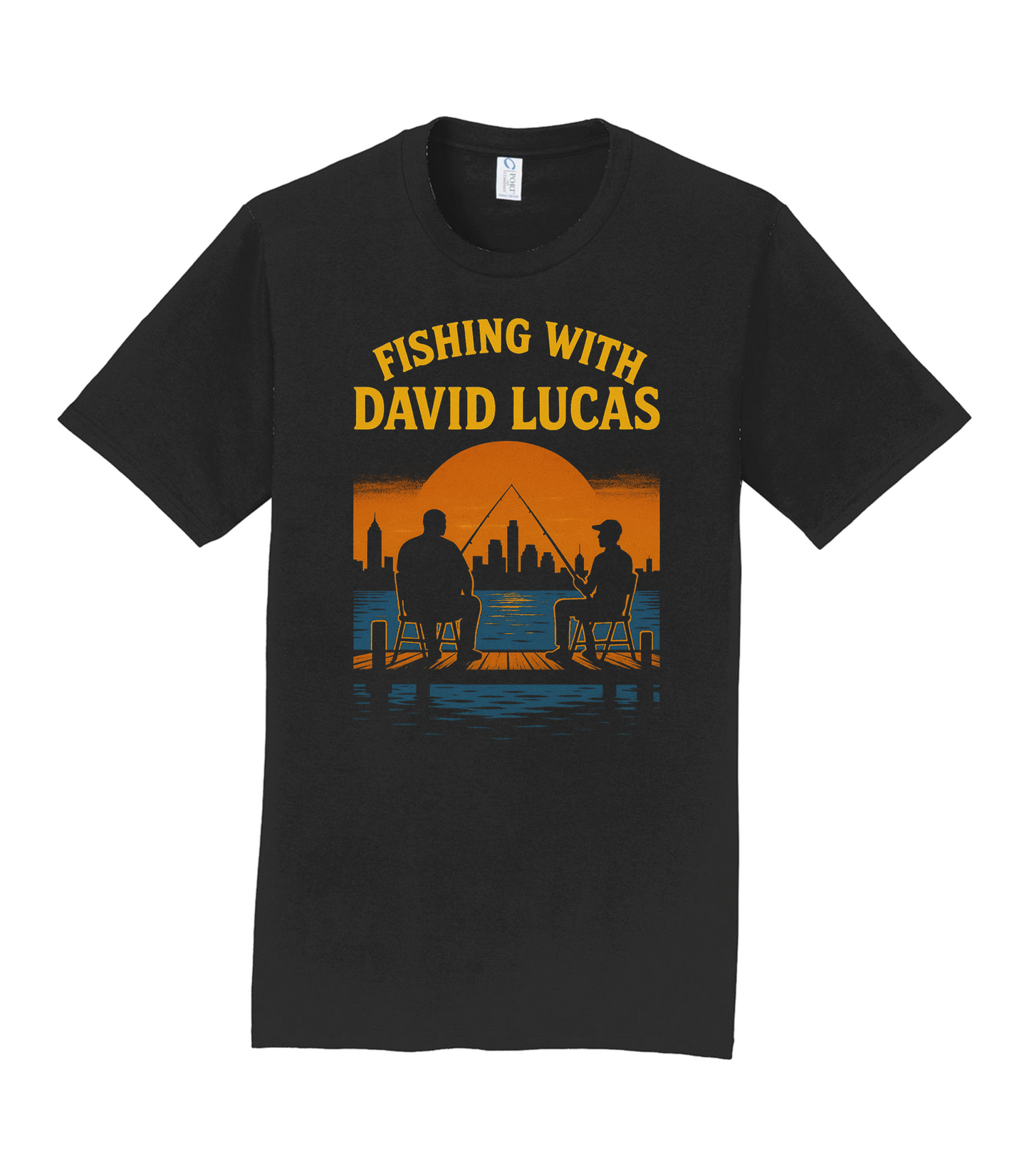 Fishing With David Lucas "Sunset Dock Fishing" Comedy T-Shirt
