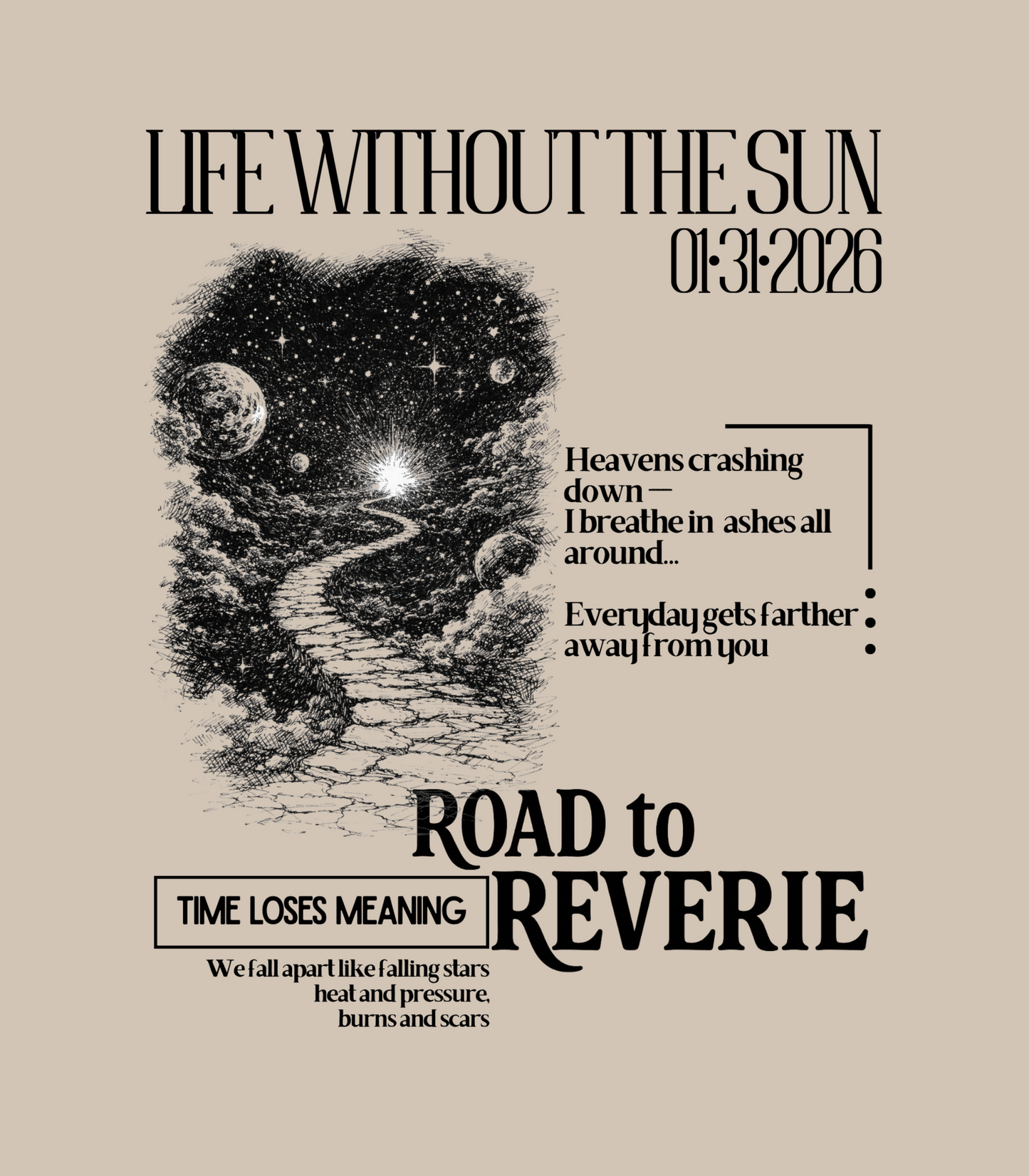 Road To Reverie Band Life Without The Sun Tee