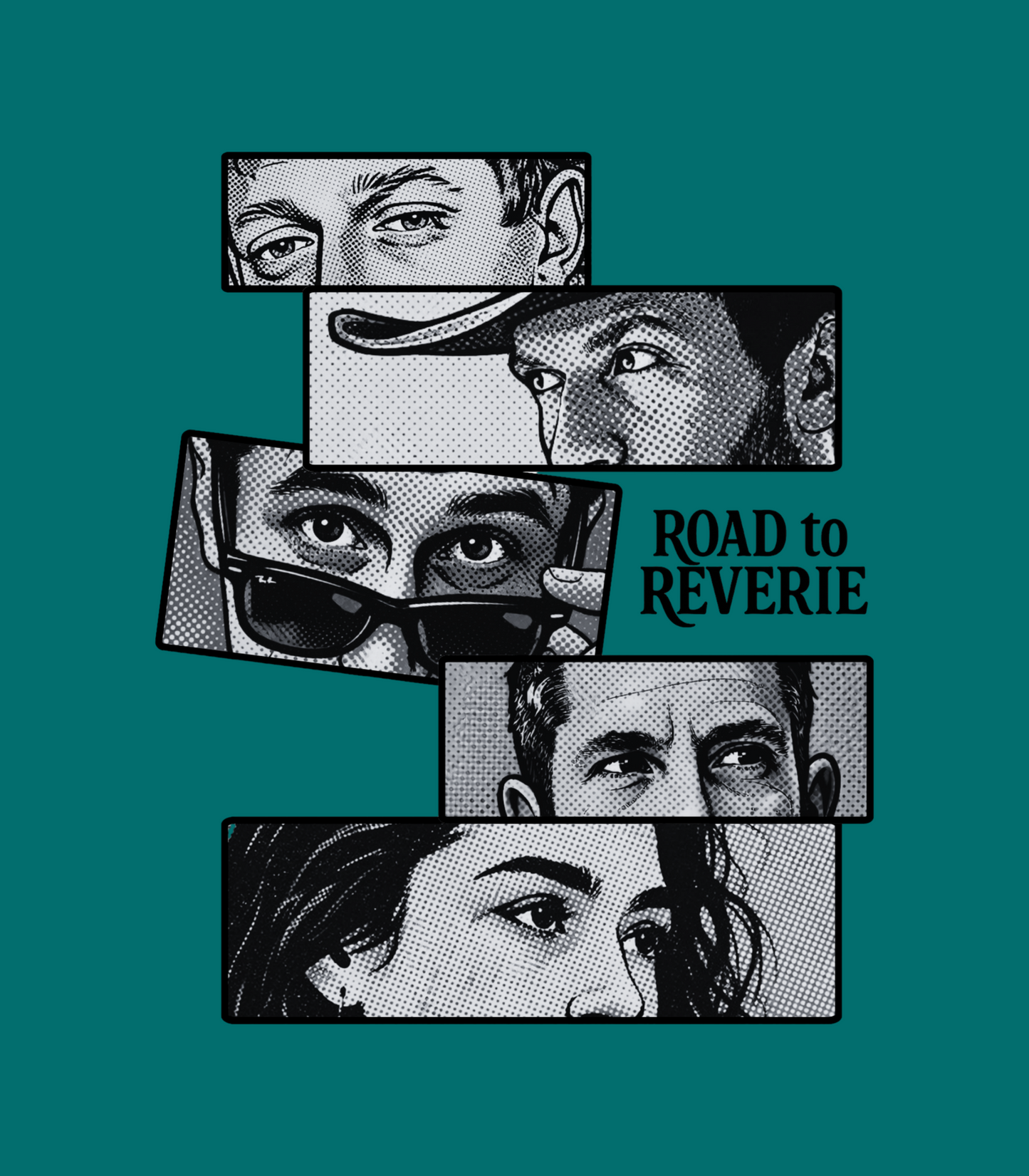 Road To Reverie Comic Style Black and White Tee