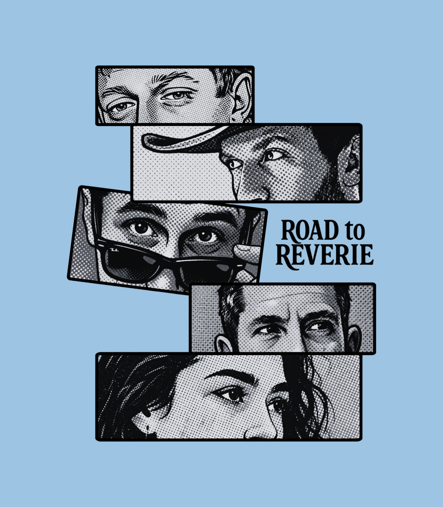 Road To Reverie Comic Style Black and White Tee