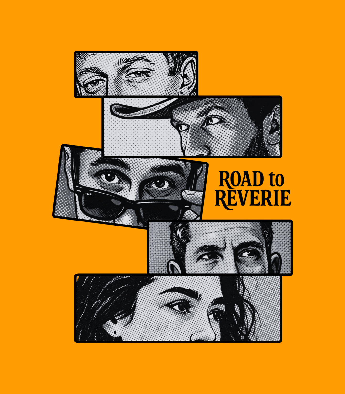 Road To Reverie Comic Style Black and White Tee