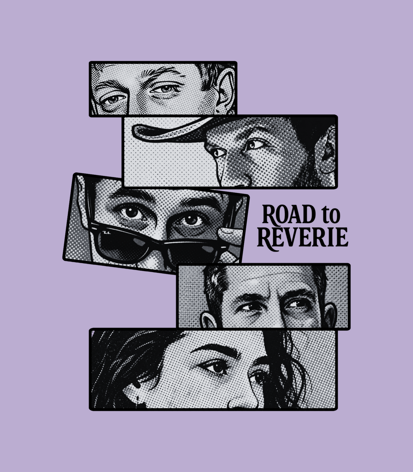 Road To Reverie Comic Style Black and White Tee