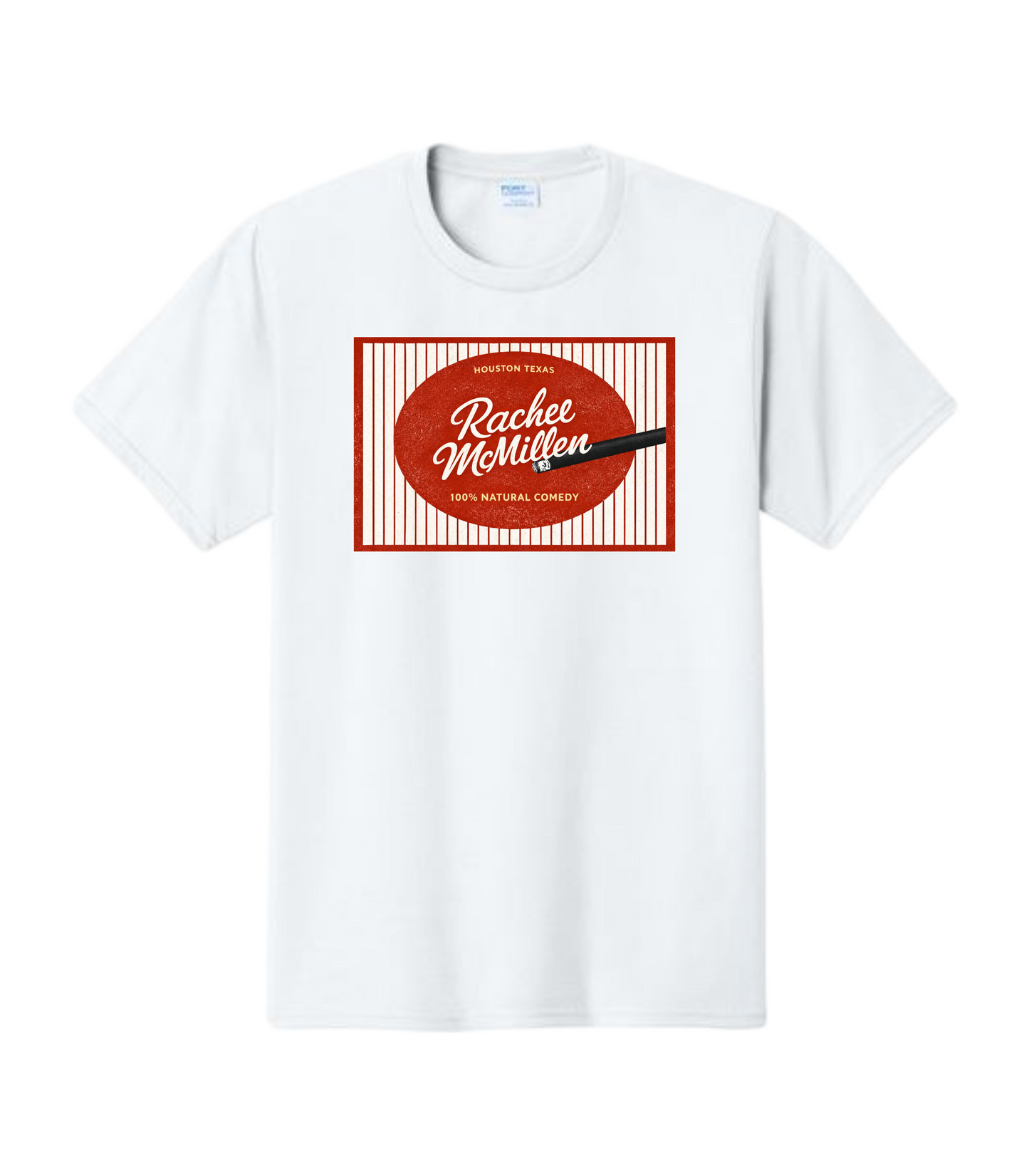 Rachel McMillen Comedy Cigarette Ad Homage Logo T-Shirt